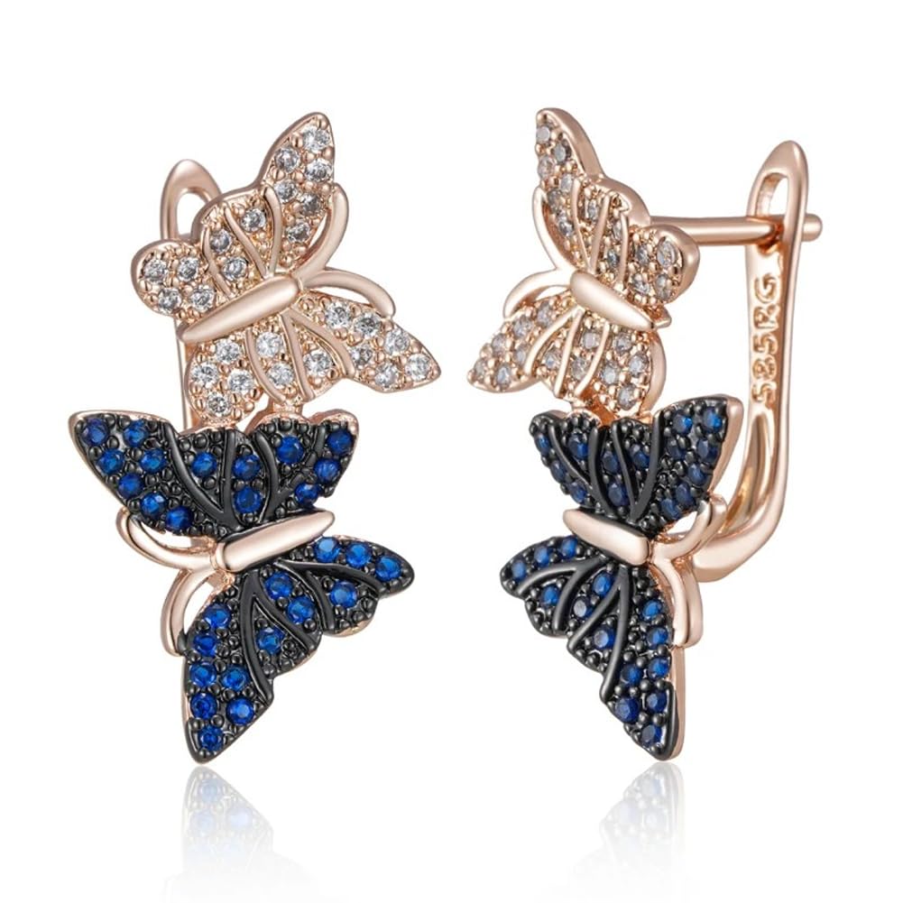 Shining Diva Fashion 18k Rose Gold Plated Latest Stylish Copper Zircon Butterfly Earrings for Women and Girls (15916er) (B0DB5RV384) Amazon Price History, Amazon Price Tracker