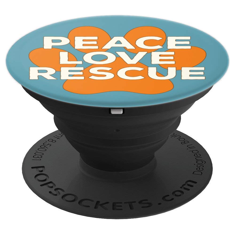 Peace Love Rescue Orange Ivory Turquoise Dog Cat Paw Print