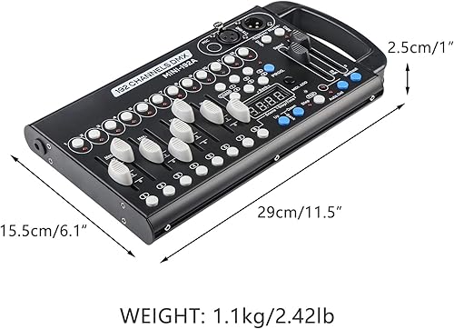 Vista 10 de Controlador inalámbrico Dmx de 192 canales, controlador de luz Dmx para luces DJ, controladores Dmx con controlador Dmx portátil Midi 512