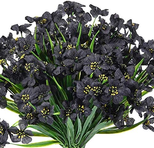 Msrlassn 6Pcs Artificial Violets Flowers,Outdoor UV Resistant No Fade Fake Flowers for Indoor Outside Hanging Plants Garden Patio Porch Window Box Home Wedding Farmhouse Decor (Rose red)
