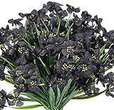 flores artificiales negras españa CALIDAD PREMIUM: Las flores artificiales son una excelente alternativa a las flores reales. Todos los ramos están hechos de seda y plástico de alta calidad, resistentes a los rayos UV y nunca se desvanecen. La cabeza de flor morada falsa es muy estable y no se cae fácilmente. No tiene que preocuparse por la luz solar, el riego, la poda u otro mantenimiento. Estas son las mejores ventajas sobre las plantas reales. ¡Las flores artificiales pueden permanecer frescas y hermosas para siempre!