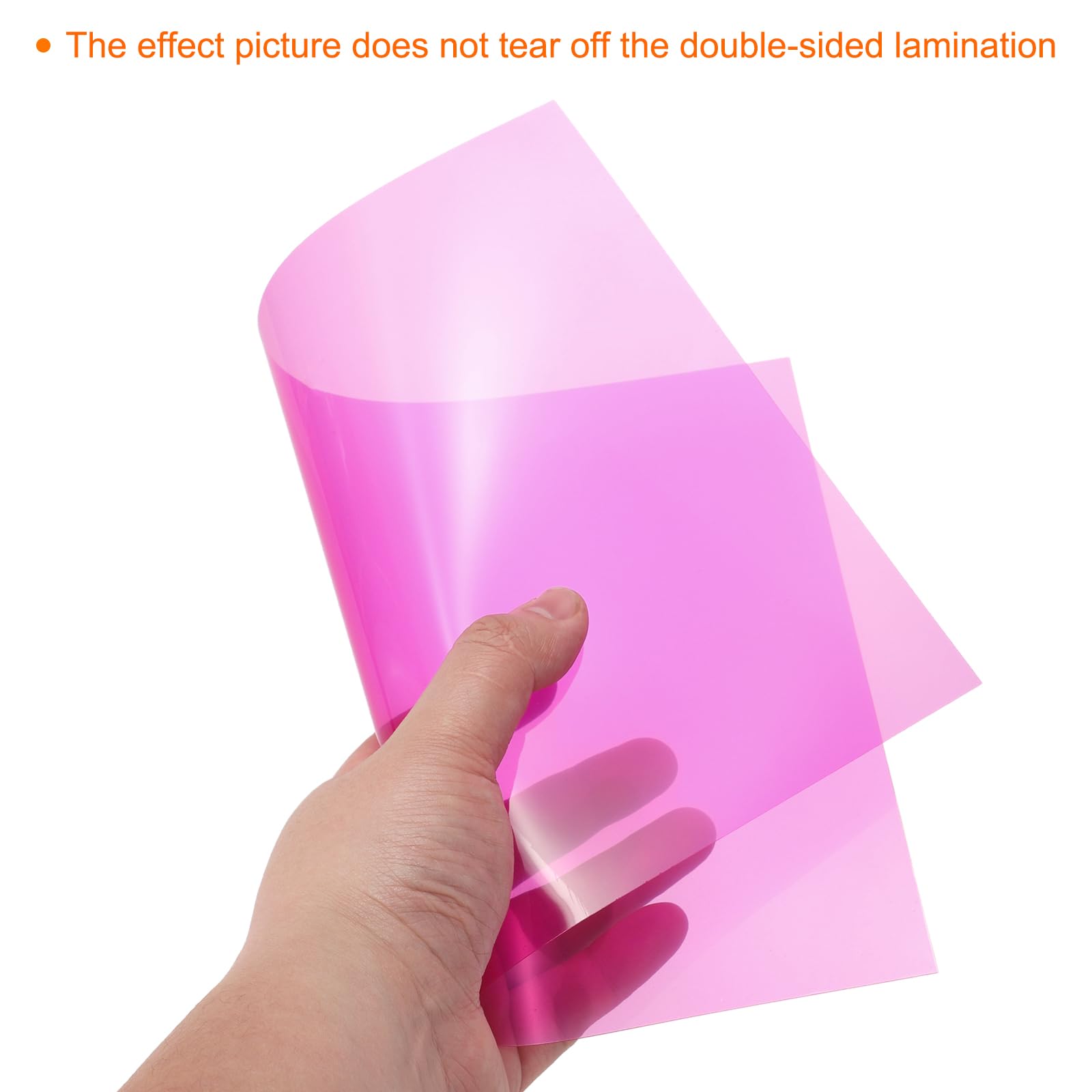 sourcing map Lot de 10 filtres d'éclairage en gel transparent A4 pour correction des couleurs - Feuilles en vinyle PVC - Rose - 0,2 mm