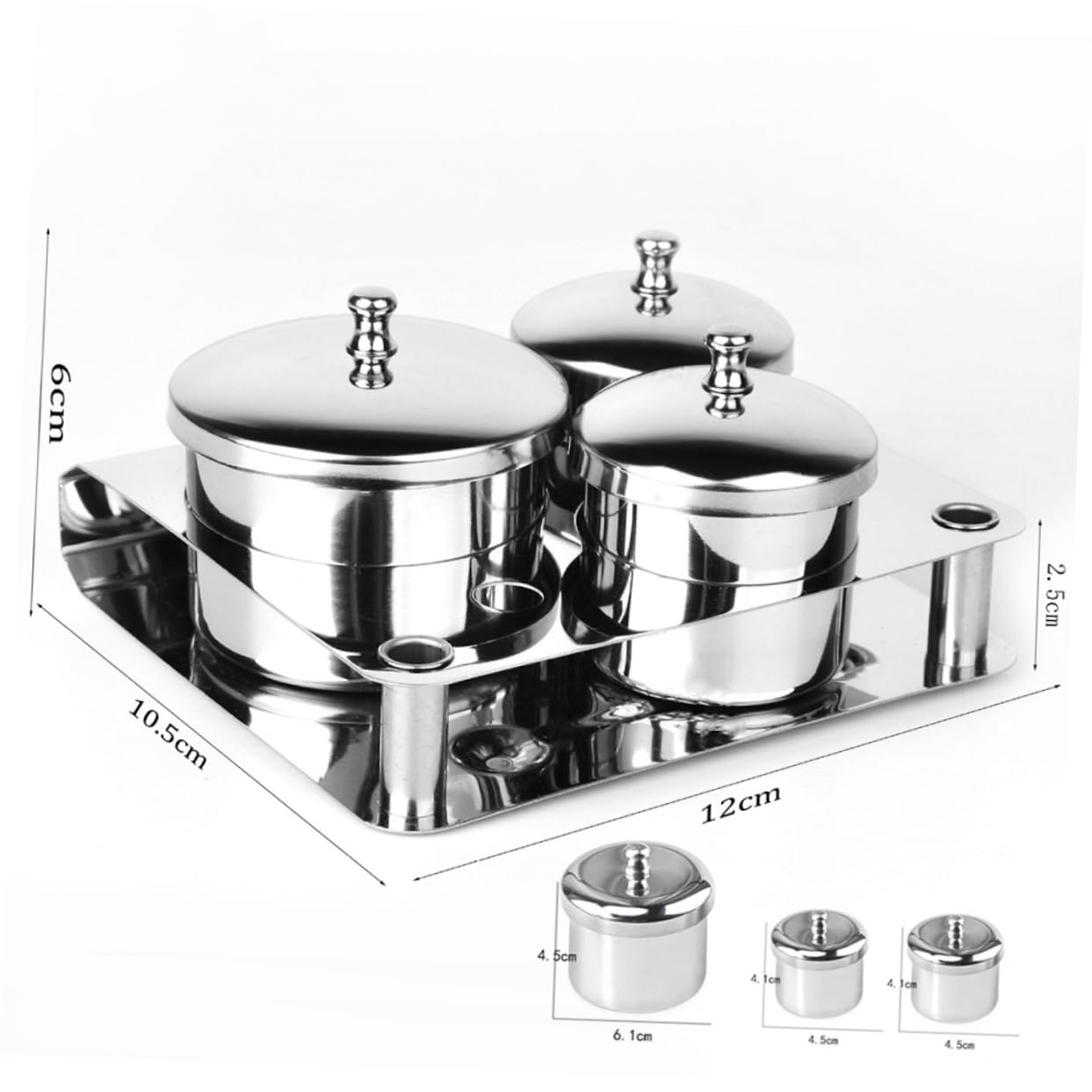 Wakauto Stainless Steel Manicure Powder Cup Dappen Dishes with Stable Base for Mixing Nail Polish Acrylic Liquid and Nail Art Tools Professional Container