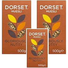 Dorset Cereals Gloriously Nutty No Added Sugar Muesli 500g | High Fibre Breakfast Cereal with Almonds, Cashews & Hazelnuts | Wholegrain Oats & Toasted Wheat Flakes | No Added Sugar Muesli pack of 3