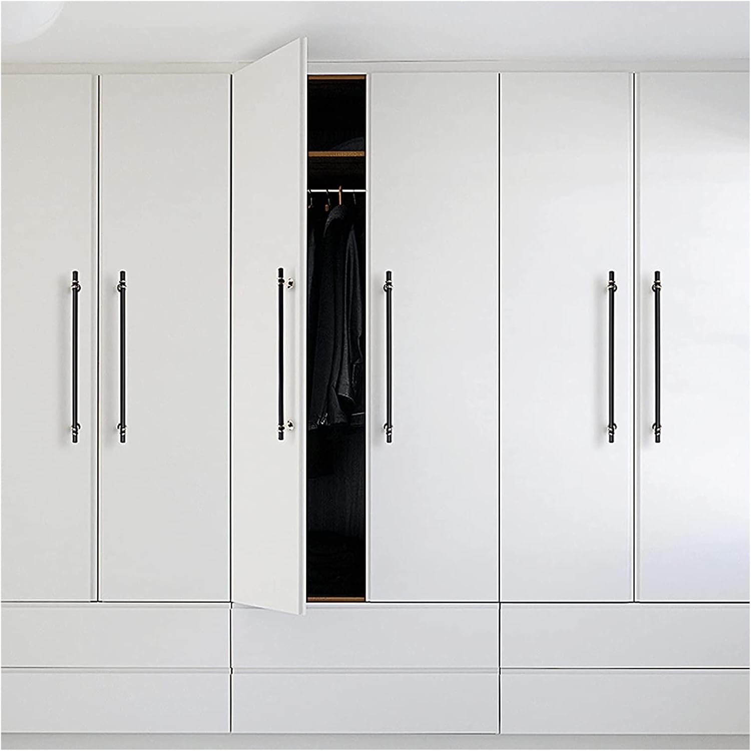 D Handle,Door Cupboard Knobs,Furniture Drawer Pulls,Handle Handles Knobs Kitchen Cabinet Handles Black Drawer Handles Knob Cabinet Cupboard Cabinet Arch Handle, with Screws 5 Pieces (Hole Distance 160