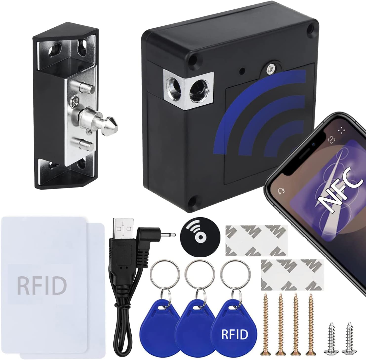 Ukryta blokada szafki RFID, niewidoczna obsługa NFC, do ukrytych szafek elektronicznych, szuflad, szafek, chłodziarki do wina lub skrzynki na narzędzia