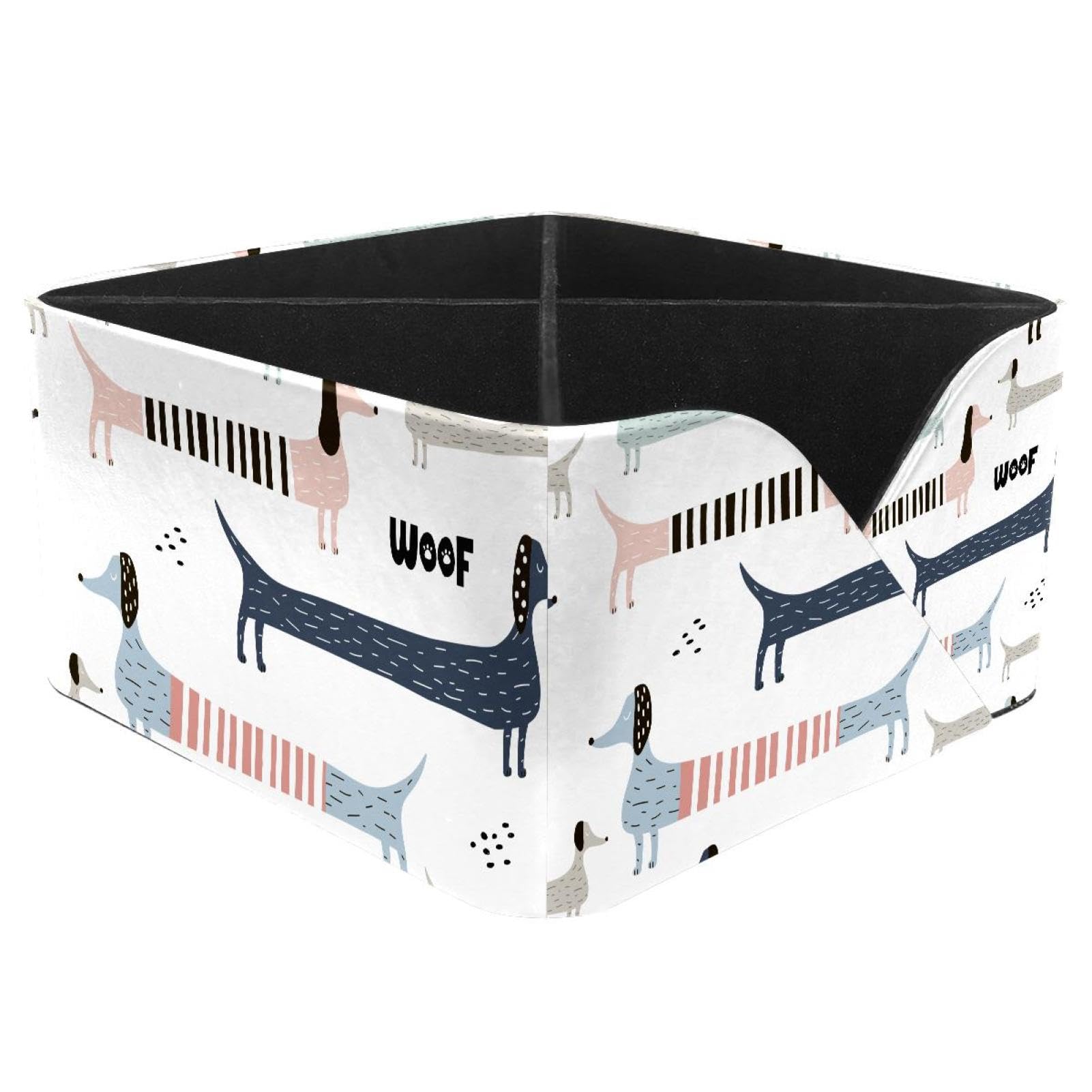 KengjuTesu Colorful Dachshund Dogs Pattern Desktop Organizer Pen Holder, Rectangular Pencil Cup for Office, Study and Makeup Stations