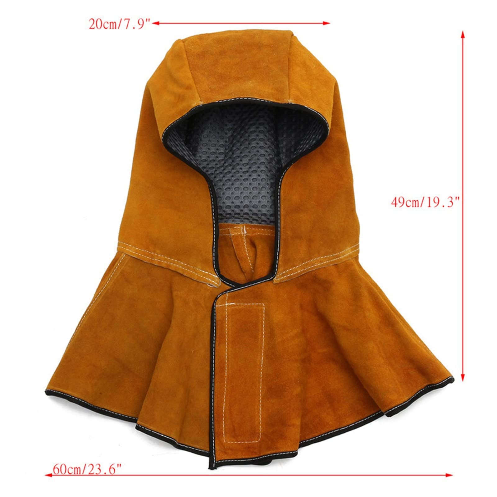 Máscara de soldadura con lente, capucha de soldadura, máscara de soldador, trabajo de soldadura de cuero, 60 cm, capucha de soldadura de cuero, casco, máscara, tapa protectora for soldador, trabajo de