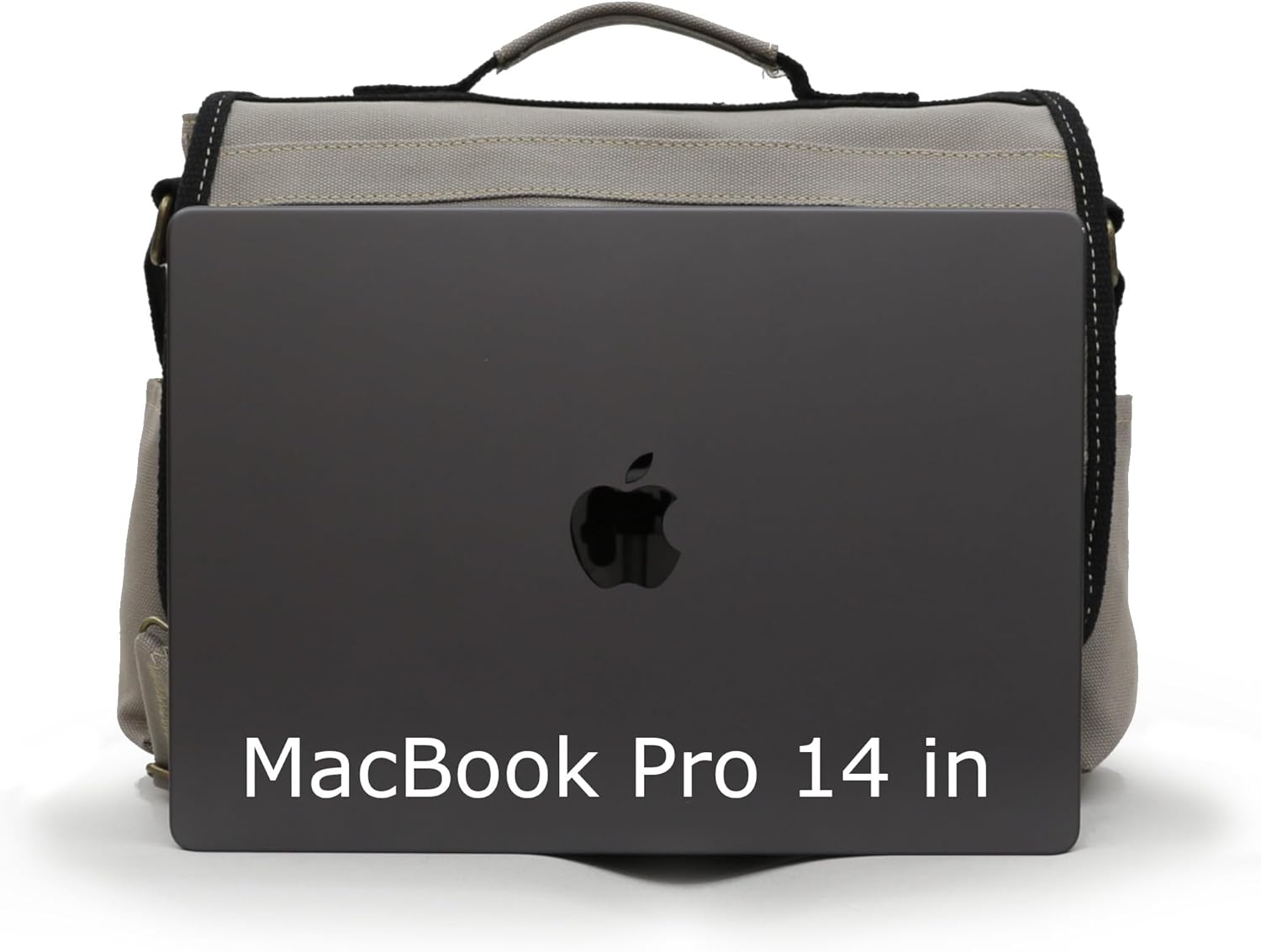 14" Laptop Messenger Bag, Cotton Canvas Crossbody Satchel with Pockets for Work Travel