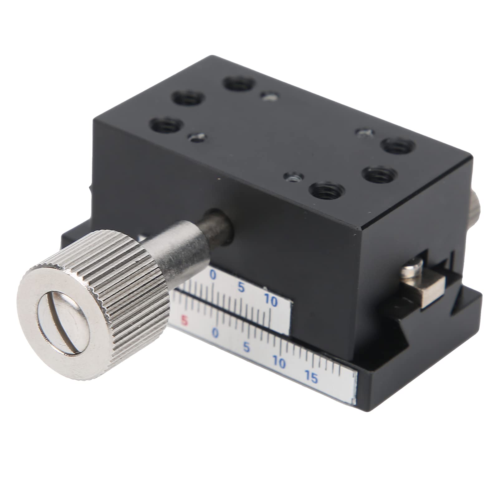 Wakects Oś X Stolik Liniowy Ręczny Stolik Liniowy Prowadnica Typu Jaskółczy Ogon ze Stopu Aluminium 40 X 25 Mm ± 15 Mm Pokrętło Dostrajania Podróżnego do Sprzętu Optycznego Mikroskopy Urządzenia