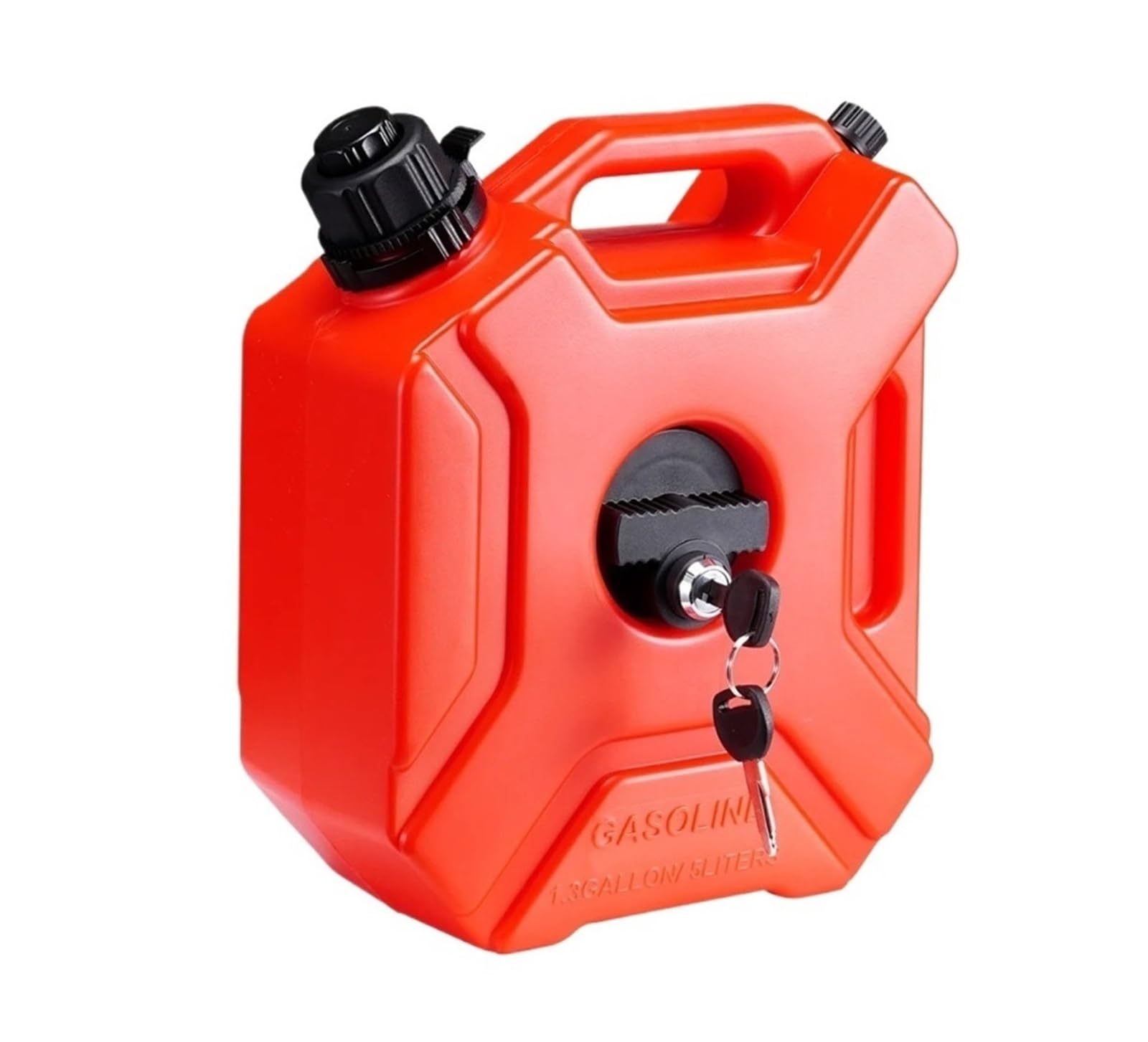 Kraftstoffkanister 5/10-Liter-Kraftstoffkanister (rot) mit Ausgießer und einstellbarer Durchflussrate für Motorrad und SUV(5L)