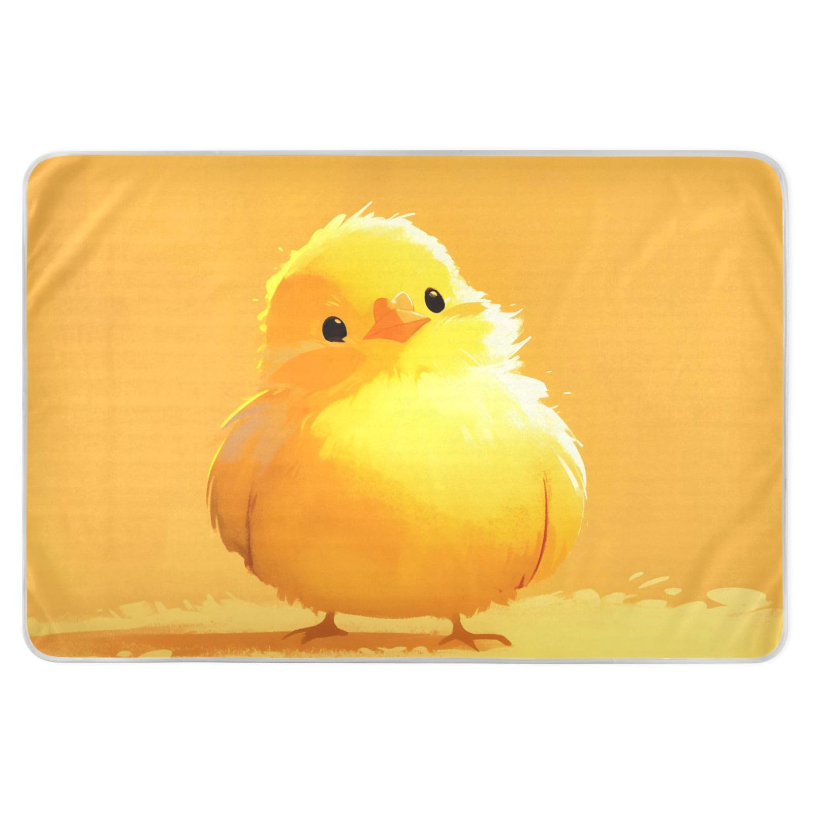 CEBUGI 34” x 52”Washable Underpads Heavy Absorbency Waterproof Incontinence Bed Pads Little Chick Pee Pads for Adults Kids and Baby