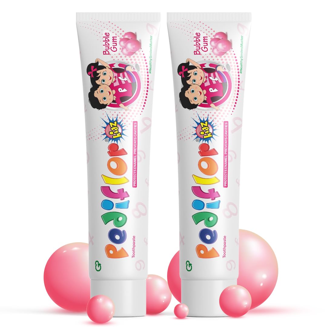 Pediflor Kidz Enamel Protection Cavity Protection Toothpaste -Bubble Gum Flavor (Pack of 2)