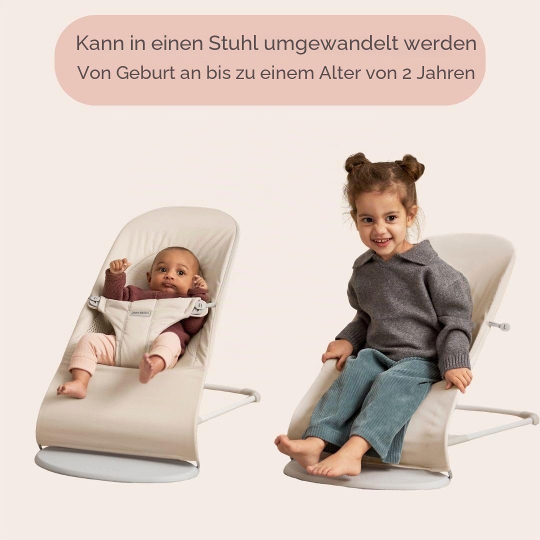 BabyBjörn Babywippe Balance Soft, Gewebt/Jersey, Tri-Fabric, Hellbeige
