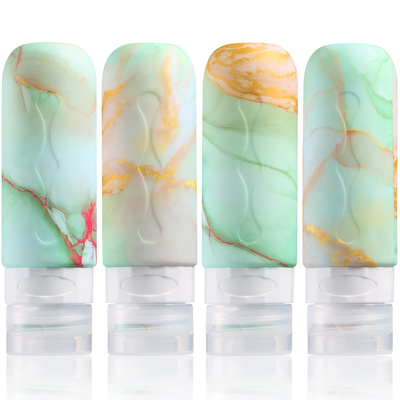 Gemice Travel Bottles for Toiletries Tsa Approved Travel Size 3oz Containers BPA Free Leak Proof Travel Tubs Refillable Liquid Travel Accessories for Cometic Shampoo and Lotion Soap (4 Pack)