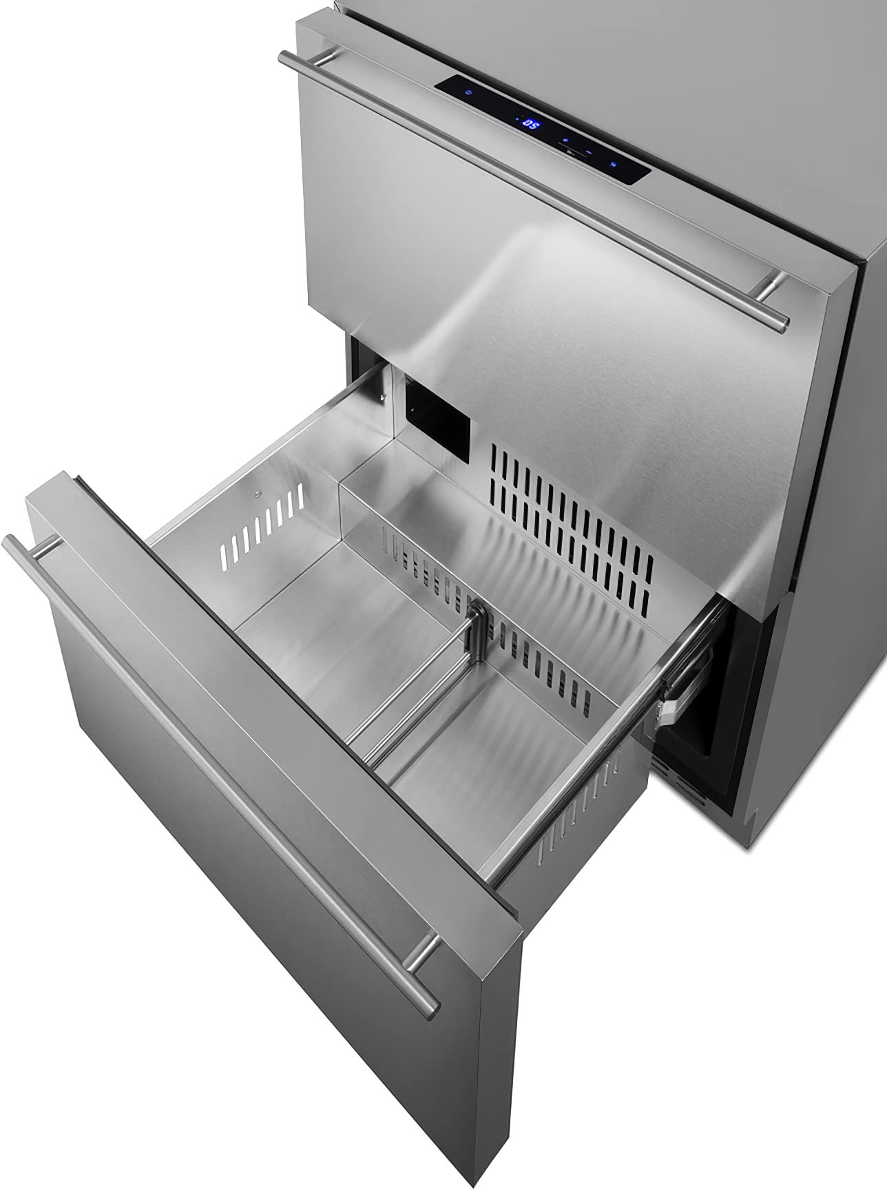 Summit 24” Two Drawer Freezer, 3.7 cu.ft.Capacity, ADA Compliant, Stainless Steel, Panel Ready Capable*- ADFD243CSS (*Panels Not Included) - View 5 | Fridge.com