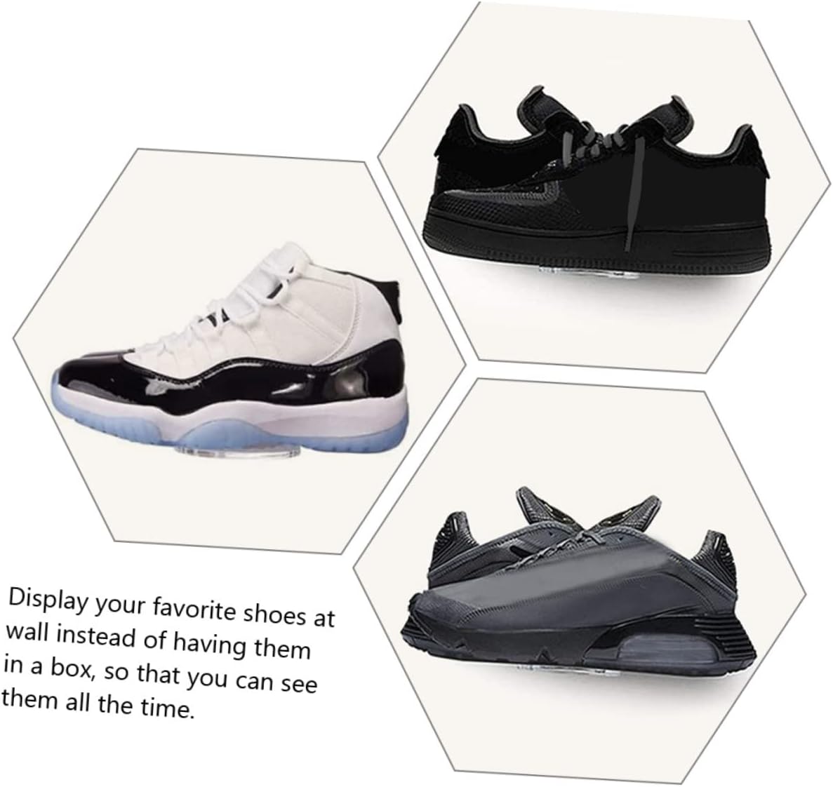 6pcs Wall-Mounted Floating Shoe Rack Display for Closet Entryway Bedroom