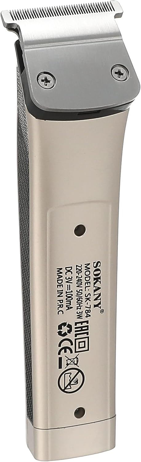 Close-up view of the SOKANY SK-784 Hair Clipper's stainless steel blade.