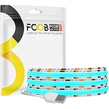 FCOB COB LED Tape Light USB 320LEDs/m 2M Ice Blue Light DC5V 6W/m Dimmable Transformable Cuttable Bedroom Kitchen Home Indoor Decor Energy Non-Waterproof CRI>85 No Controller and Power Supply