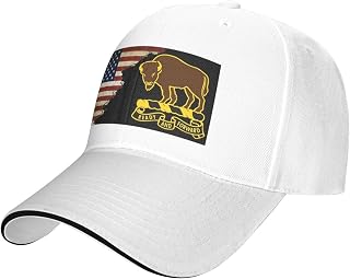 US Flag Buffalo Soldiers Ready and Forward Unisex Baseball Caps Sandwich Caps Casual hat White