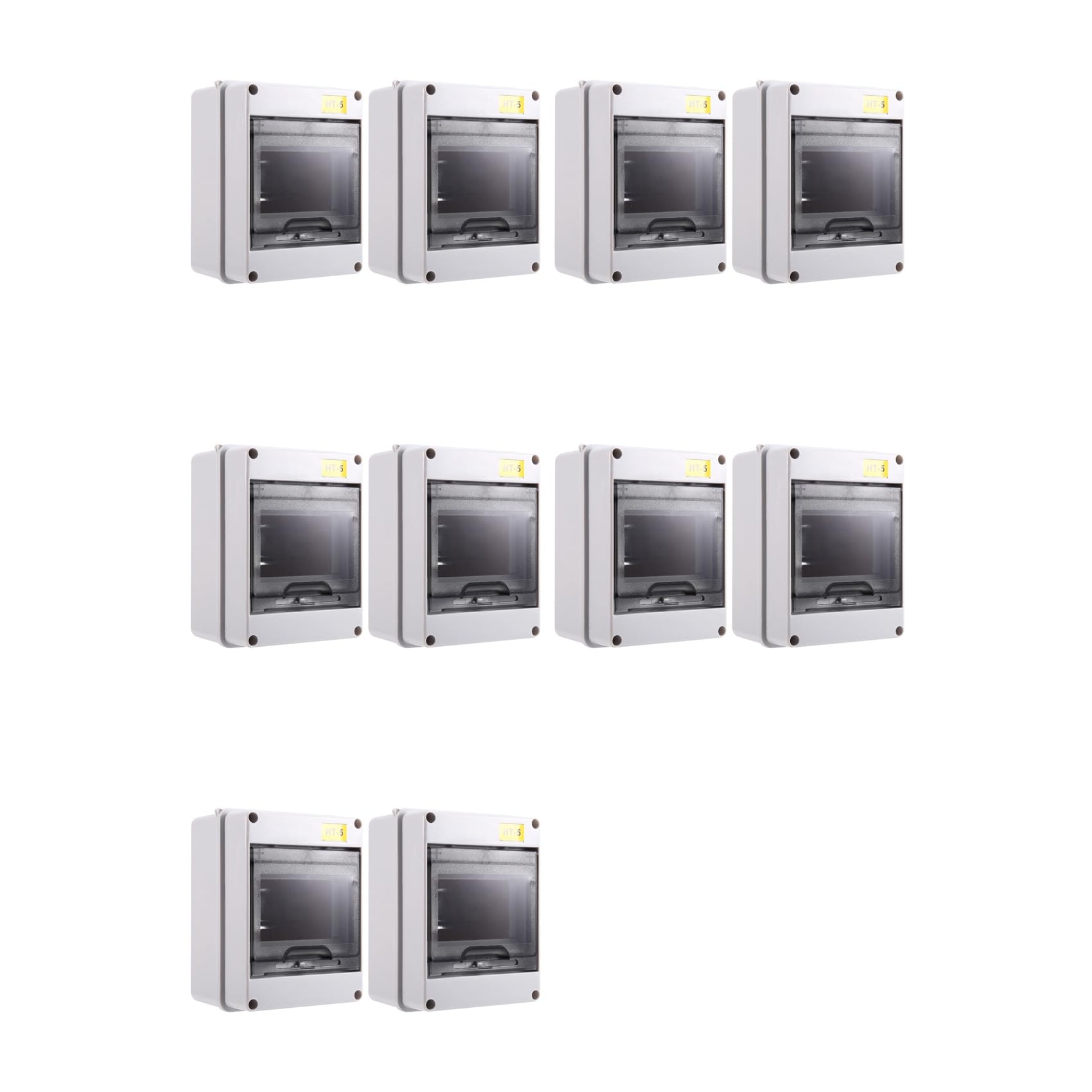 Jnchdghwa As Shown 10Pcs Ht-5 Way Ip65 Mcb Breaker Box Distribution Protection Box Power Electronic Din Rail Enclosure For Circuit Breaker