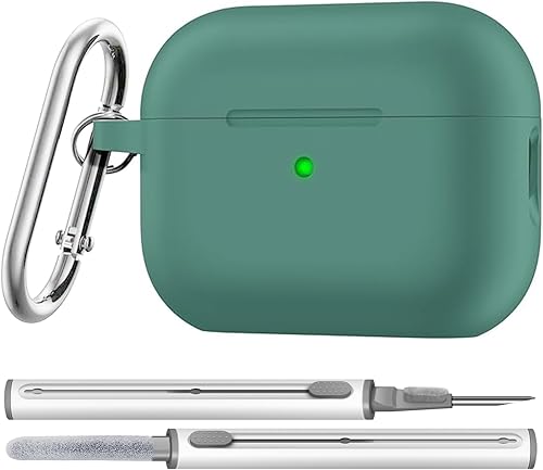 Funda para Airpods Pro de 21 generación, funda protectora de silicona suave que absorbe los golpes con bolígrafo de limpieza, compatible con Apple