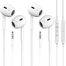 Pcwfbzf Wired iPhone Earbuds 2 Pack Wired Headphones with Mic Volume Control 3.5mm Earphones for iPhone iPad iPod Computer MP3/4 Android Most 3.5mm Audio Devices