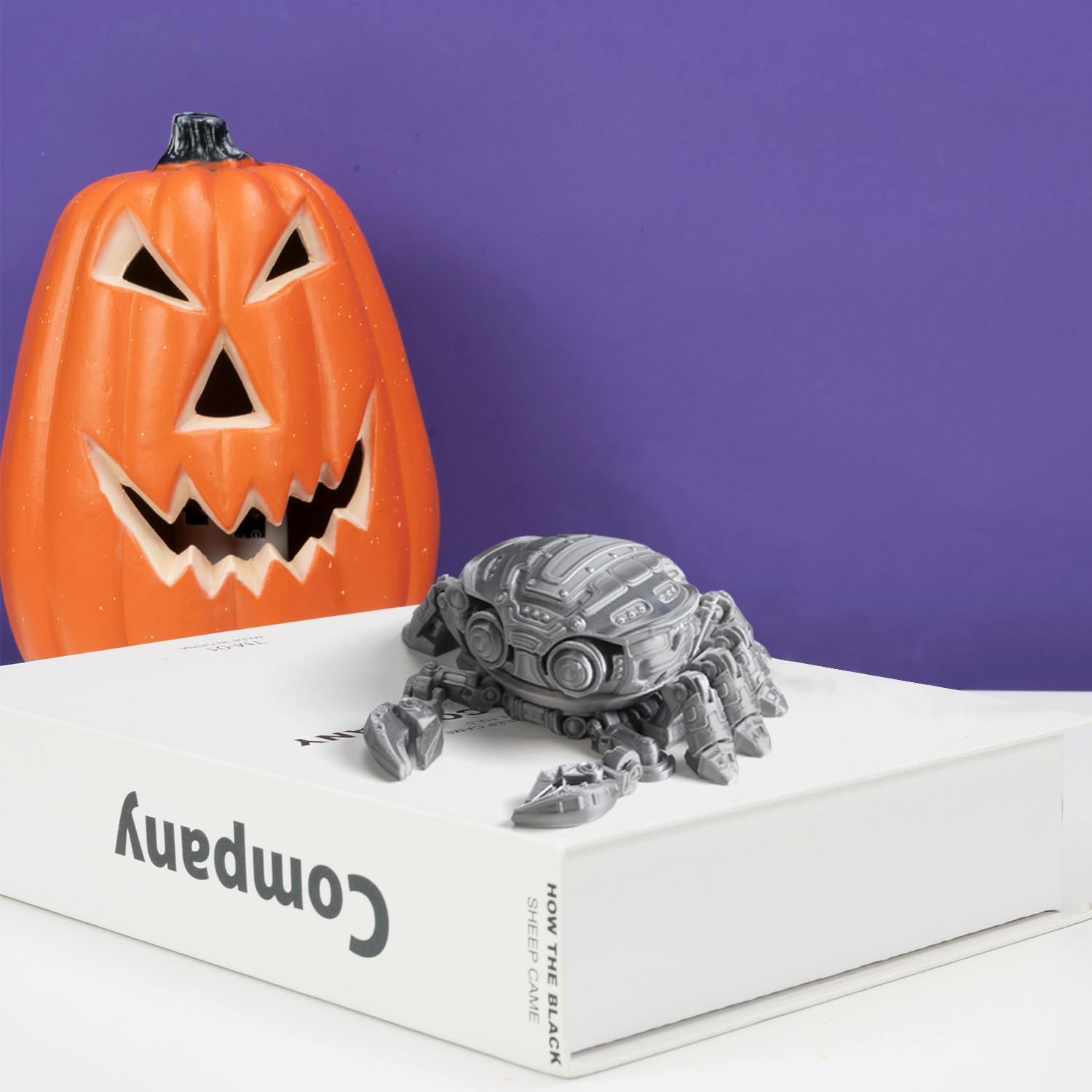 3D Printed Cyber Crab Toy - Movable Collectible with Flexible Joints, Eco-Friendly PLA Material, Non-Toxic Silver Robot Crab for Childern