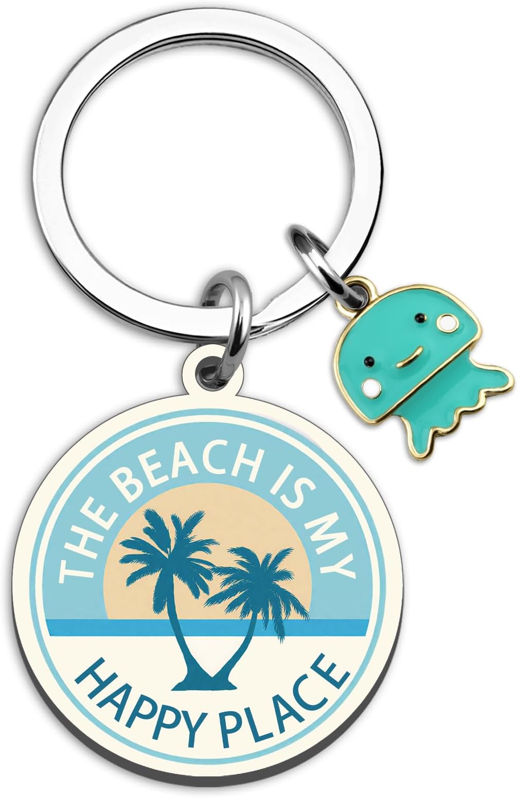 Beach Gifts For Women Girl Blue Beach Keychain Cute Jellyfish Decor Beaches Themed Gifts For Sea Lovers Beaches Stuff For Women Birthday Christmas Summer Gift For Teens Girl