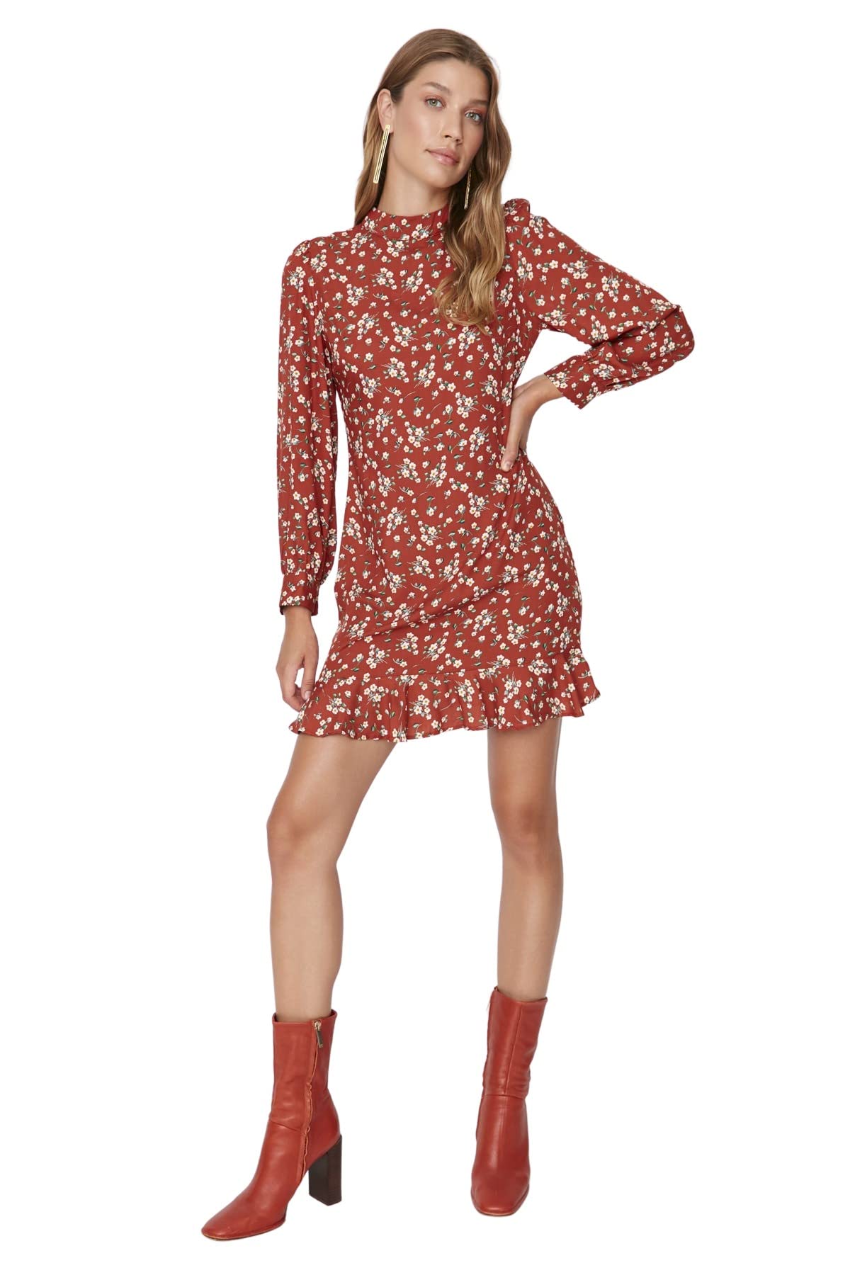 Trendyol Women's Brown Dress - Skater