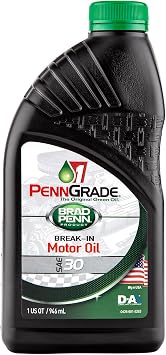 PENN GRADE 1, 71206, Break-In Oil SAE 30, Works with Diesel and Gasoline Engines, 1 Quart 6 Pack