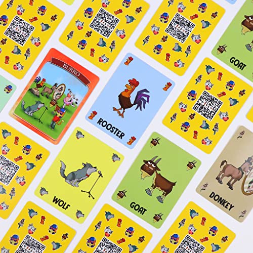 Burro Card Games – Fun And Engaging Games For Adults And Kids – Animated Family Games With 6 X Animal Cards-Party Games For 4-6 Players #TOP1