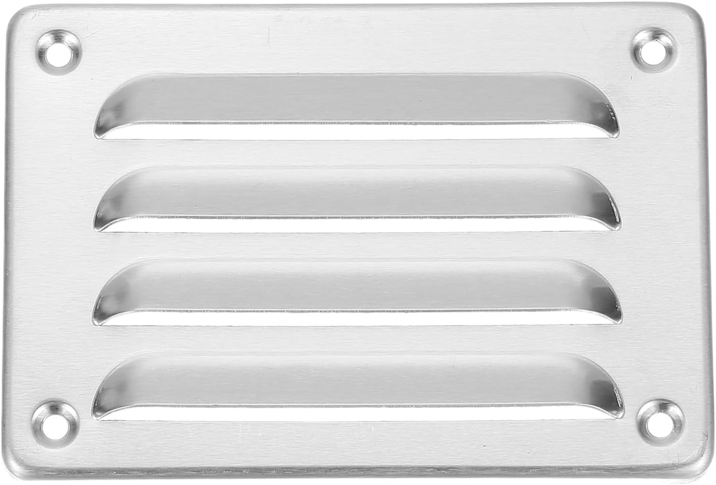 PATIKIL 5x3.5 Inch Aluminum Vent Cover, Screen Air Grille Ventilation Cover HVAC Louvered Grill for Home Kitchen Fireplace Bathroom Wall Ceiling, Silver