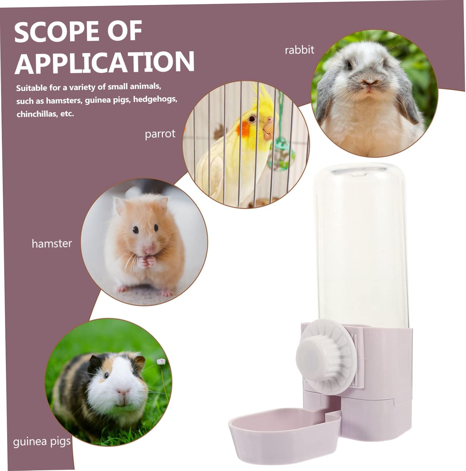 Pet Water Bottle Leak- Rabbit Water Fountain Small Animal Water Dispenser Bunny Water Bowl Secure Hanging for Home