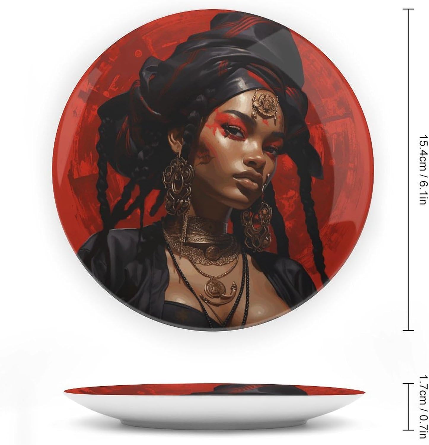 Anime Style Characters Bone China Decorative Plate Exquisite Ornamental Wall Hanging Platter 6/7/8/10 Inch Vintage Art Ceramic Decor Dish for Home Tabletop Decor Housewarming Gift image 2