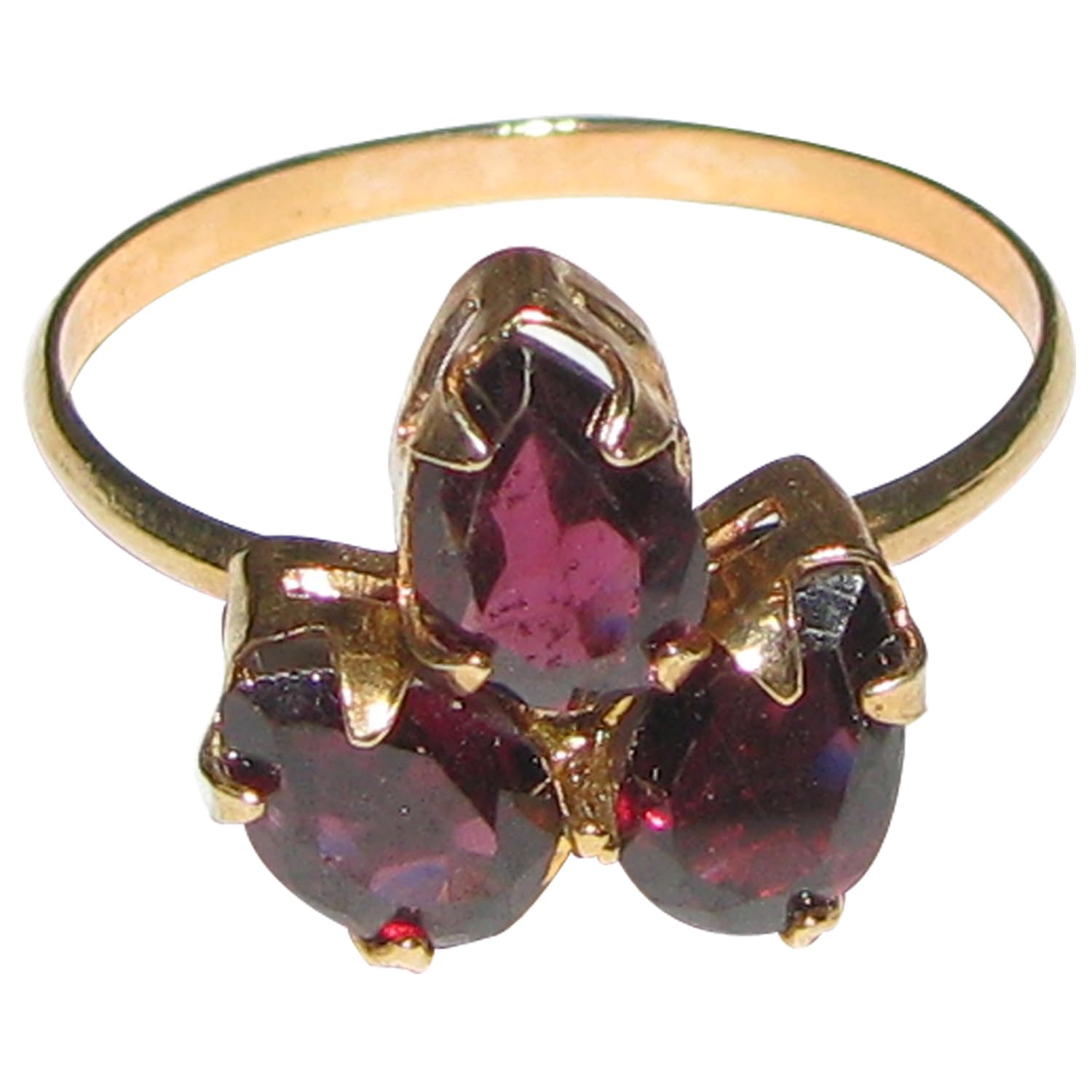 3 Stone Garnet Natural Gemstone Ring (Available Ring Size 19)-image-26