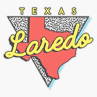 Laredo Texas Souvenirs Tx Retro Triangle Bumper Sticker Window Vinyl Decal 5"