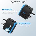 Universal Travel Adapter, DIWILI International Power Adapter, 5 in 1 European Travel Plug Adapter W/ 3.5A 2xUSB-A and 2xUSB C Wall Charger and Worldwide AC Outlet for Europe USA UK AUS Asia