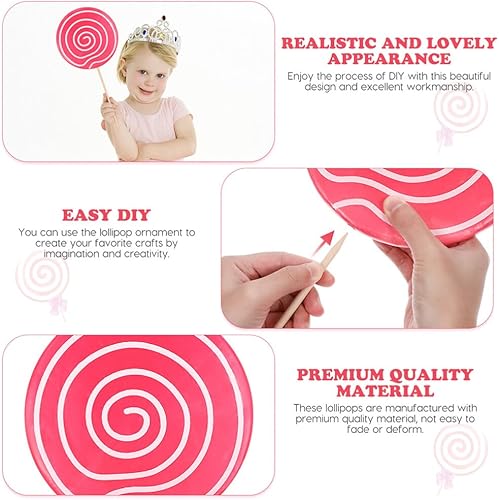 Miniatura 8 de Accesorio de fotografía, 2 piezas de accesorios de piruleta grandes, adornos de dulces falsos, accesorios de fotos de comida, decoración de