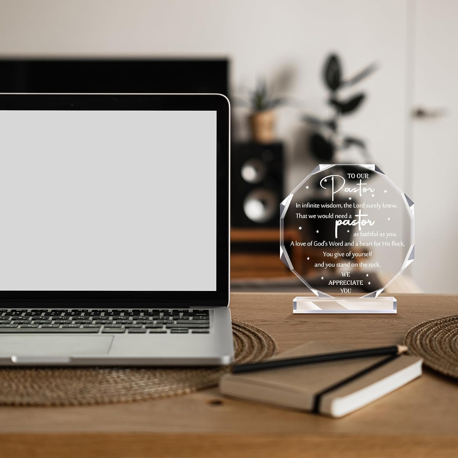 Kosiz 1 Pcs Pastor Appreciation Day Gifts for Men Thank You Gift Acrylic Keepsake Christian Plaque for Man of God Pastor Religious Church Tabletop Decor - Image 6