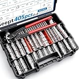Seept 405Pcs 15-Sizes 304 Stainless Steel Single Ear Hose Clamps with Ear clamp plier 5.3-36.1mm Crimp Hose...