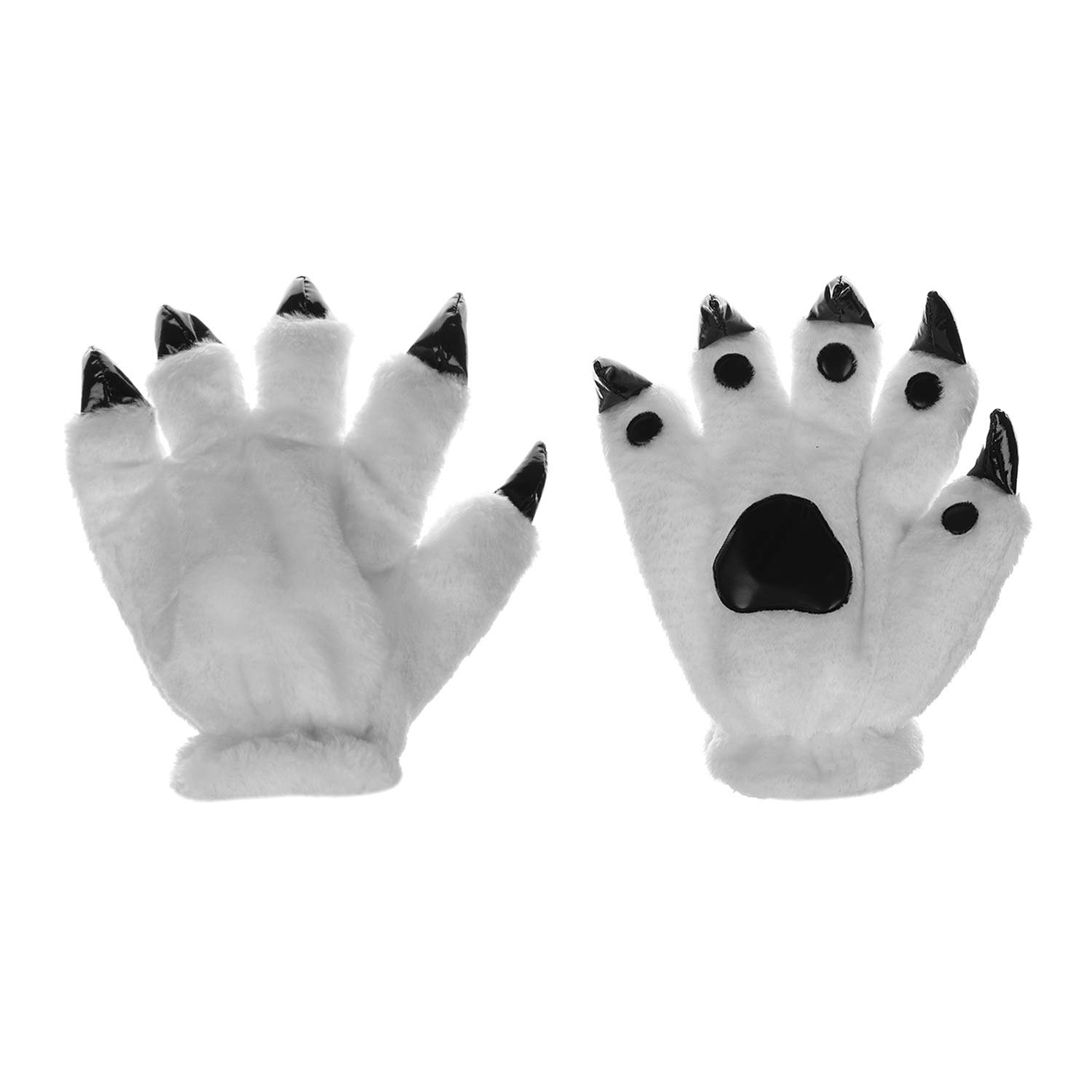 Animal Paw Gloves for Adults Bear Dinosaur Wolf Cat With Claws Animal Hand Gloves Costume Plush Winter warm Animal Paw Full Finger Mittens Christmas Costume Accessory Cosplay Supplies