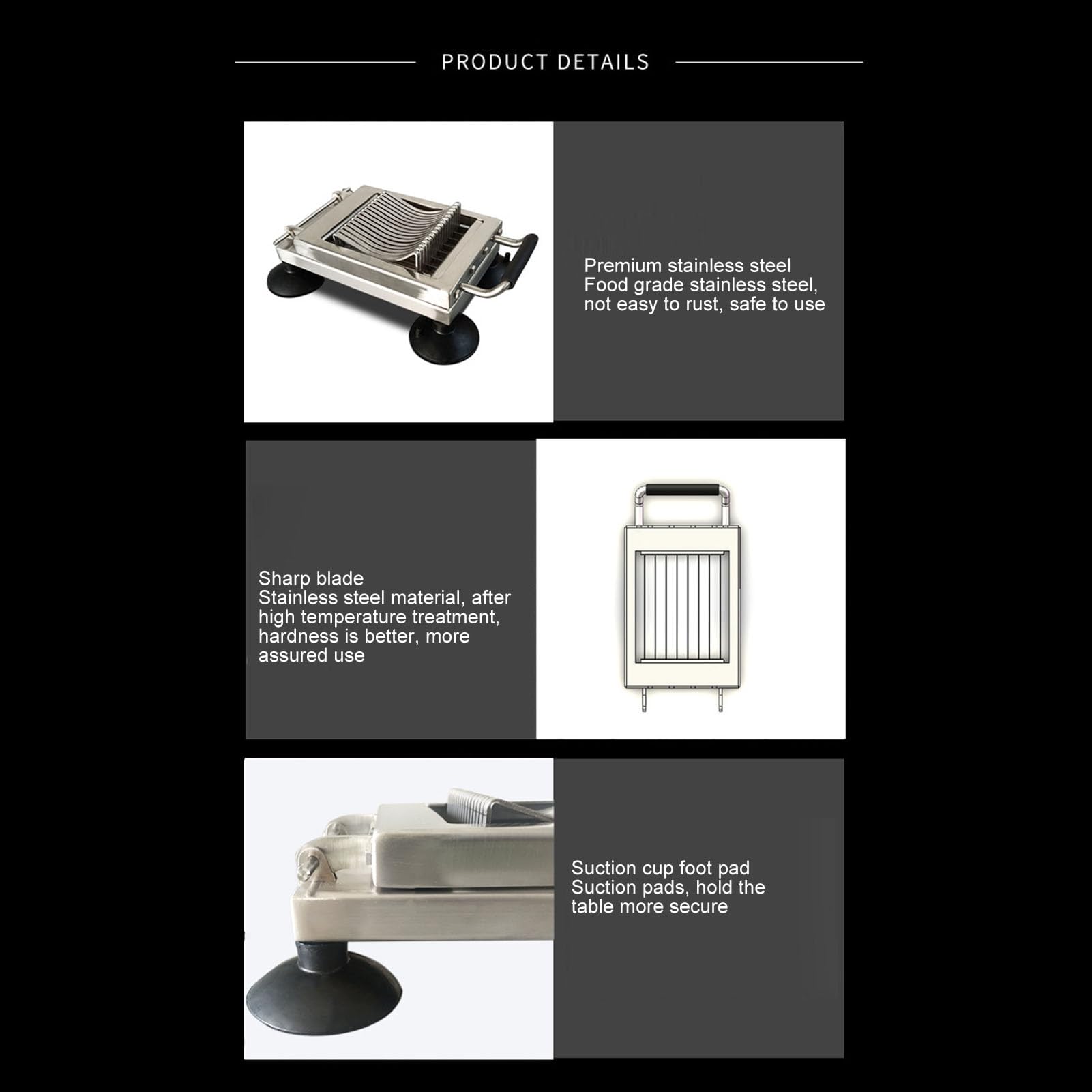 Aramox Cortador de Verduras Comercial, Cortador de Alimentos Manual de Acero Inoxidable con de Brazo Largo y 4 Pies de Ventosa, Corte Uniforme de Frutas y Verduras para Restaurantes, Cantinas, Uso