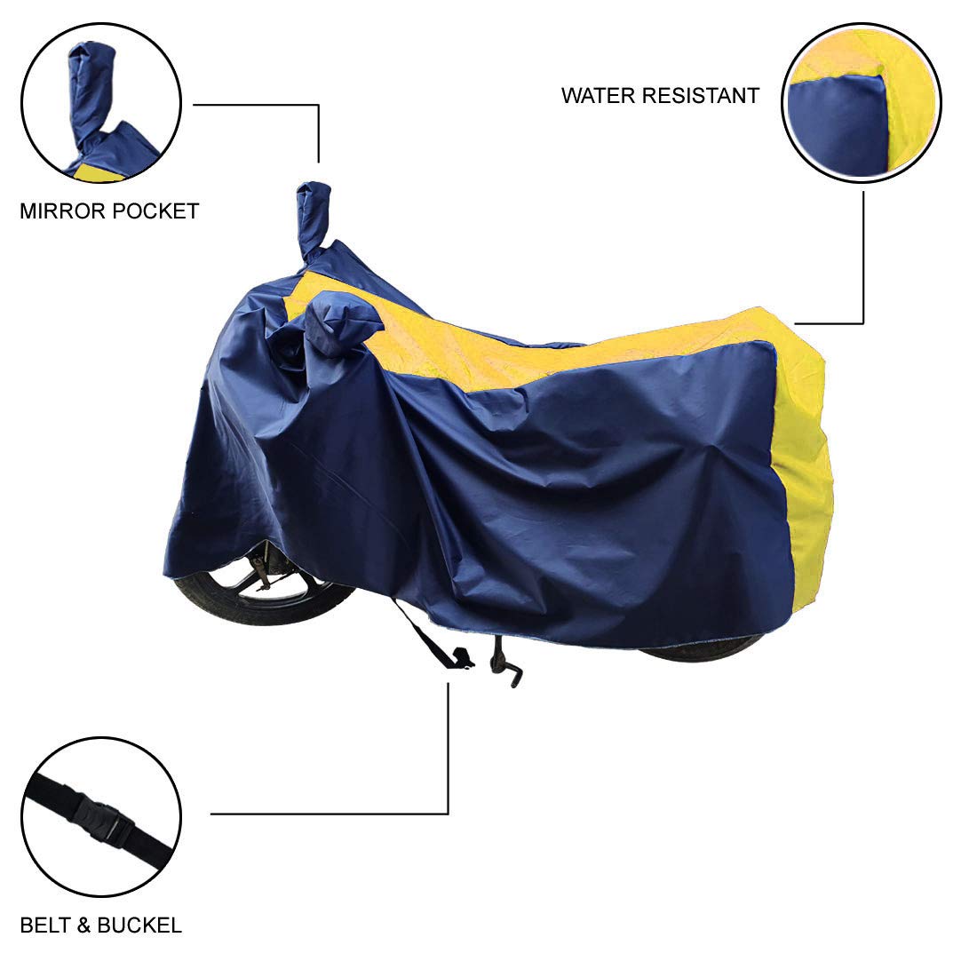 UNIQUE STOCK - Compatible for Honda CB Unicorn 160 - BS6 2020-2025 Bike Cover - (Strip Yellow)