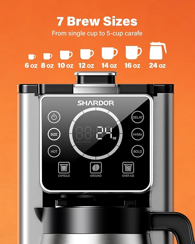 Cafetera de Goteo Programable 5 Tazas, 95 oz, Negro miniatura 4