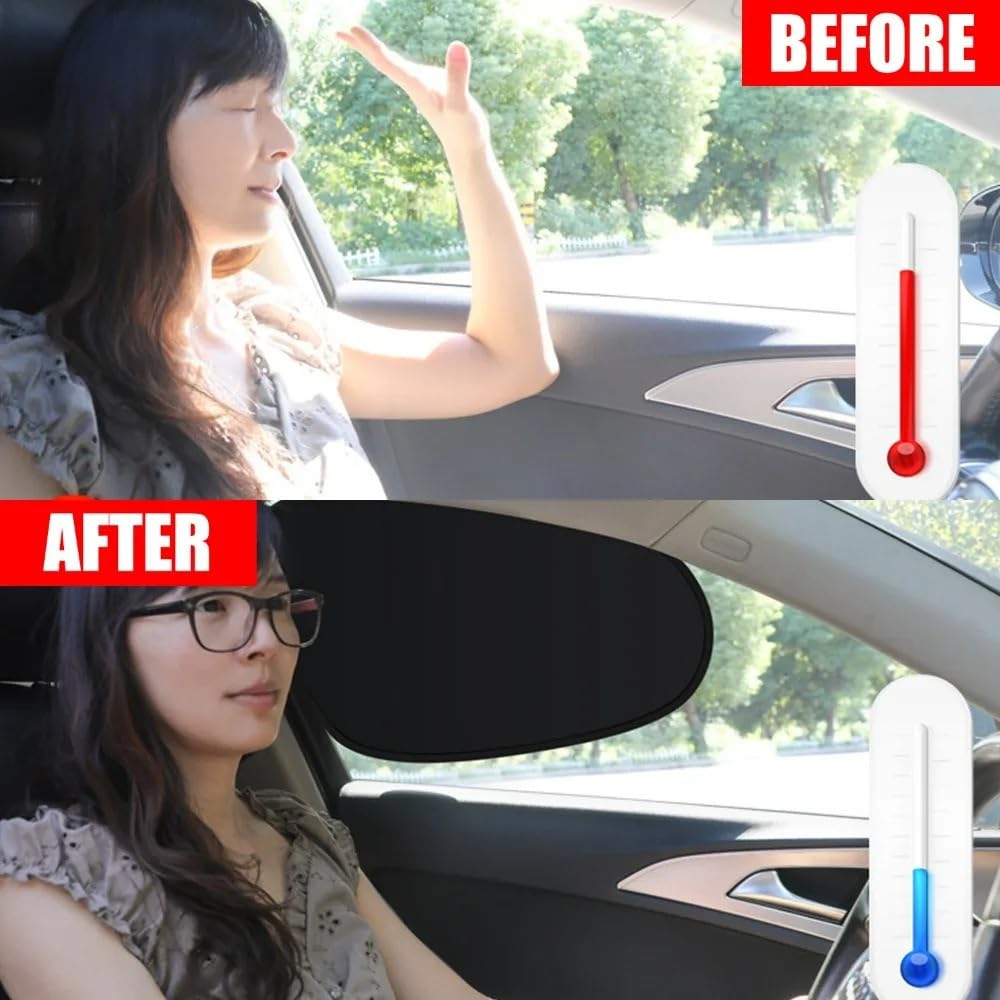 Auto Elektrostatischer Sonnenschutzvorhang Universeller Sonnenschutz Wärmeisolierende Vorhänge Sommer Seitenfensterglas Statische Sonnenschirme(4pcs Set)
