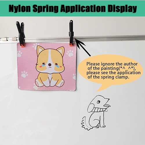 Miniatura 5 de Abrazaderas de resorte, paquete de 20 clips de resorte profesionales de plástico resistente de 2.5 pulgadas para manualidades, clips de fondo para