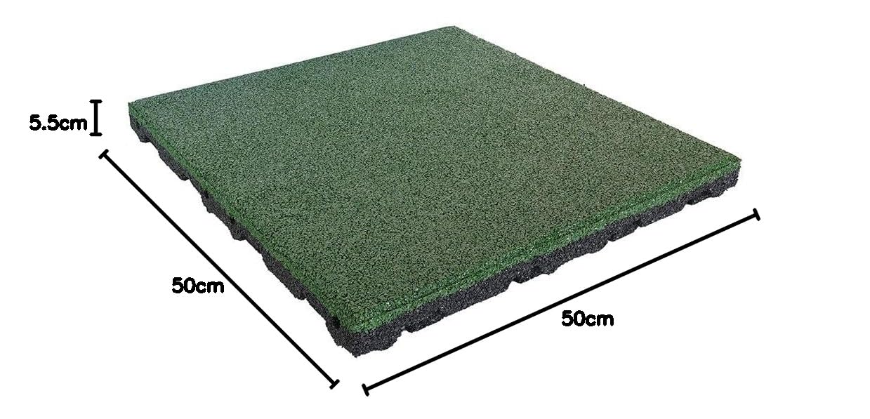 Vivol Tapis de Sol à Absorption des Chocs avec système d'emboîtement, 55 mm d'épaisseur - 50 x 50 cm, certifié TÜV