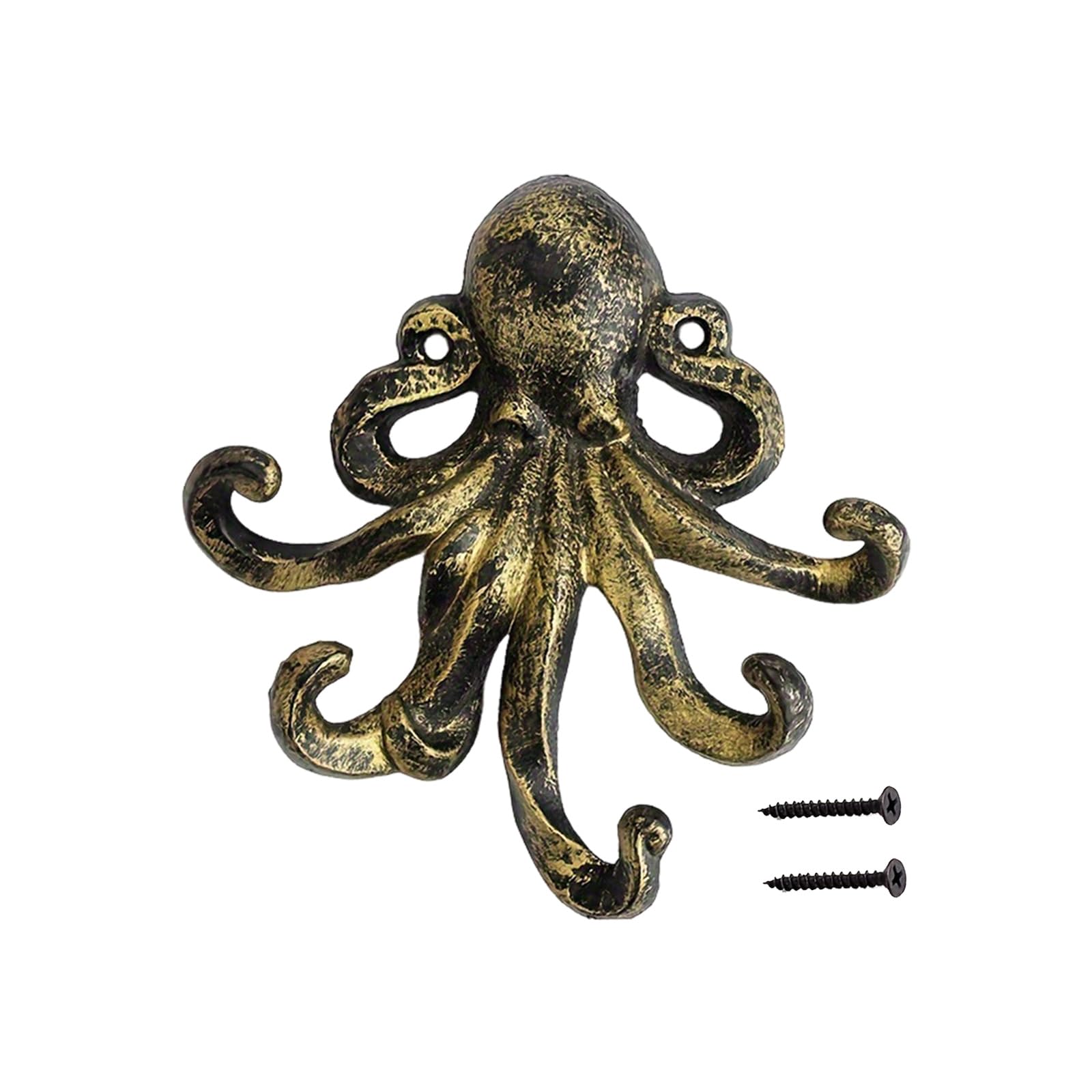 Elnwnnkc D Artistic Cast Iron Octopuses Hook With Multiple Hangings Points Artistic House Accessory Great For Home Or Party Ecor Entryway Storage