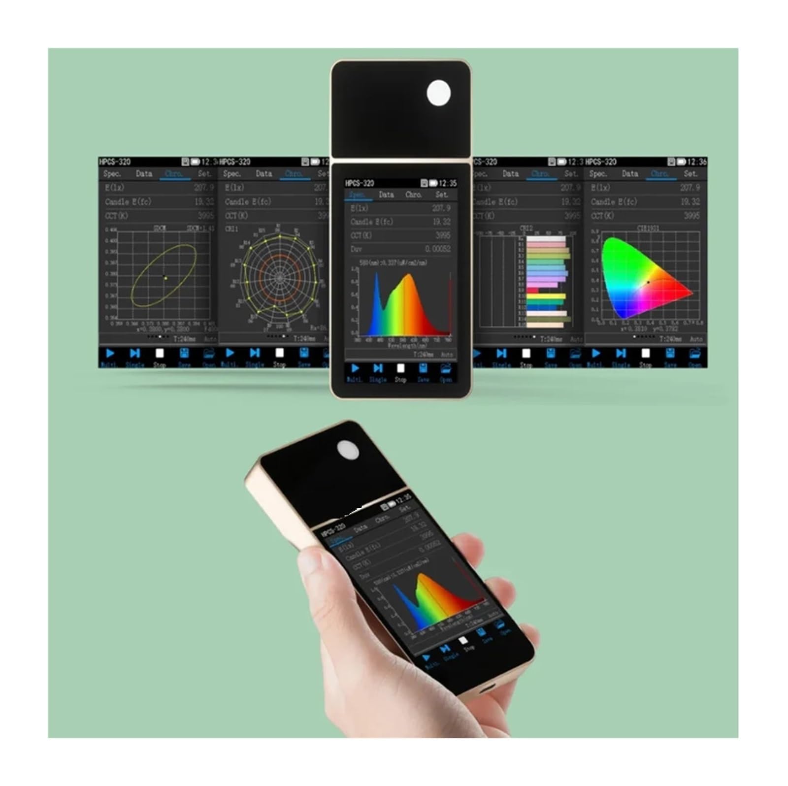 Colormetro, Esposimetro Lux HPCS320 Cct For Test LED per la misurazione della luce